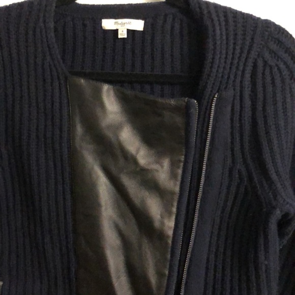 Madewell Merino Wool & Leather Moto Style Sweater - Picture 2 of 11